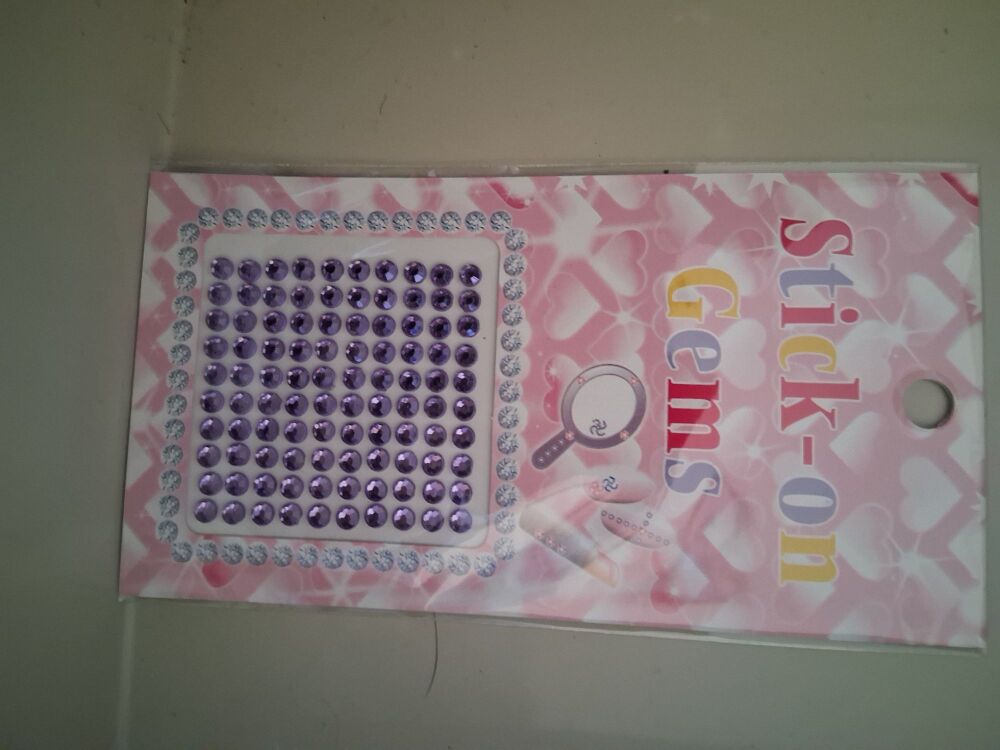 Stick on Gems -Lilac NOW HALF PRICE