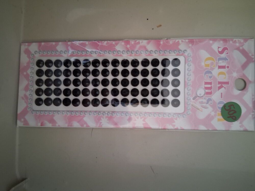 Stick on Gems - Black NOW HALF PRICE