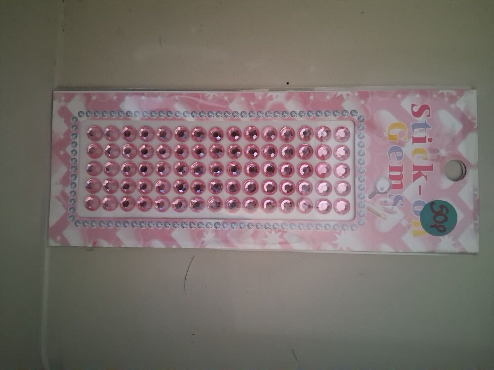 Stick on Gems -Pink NOW HALF PRICE