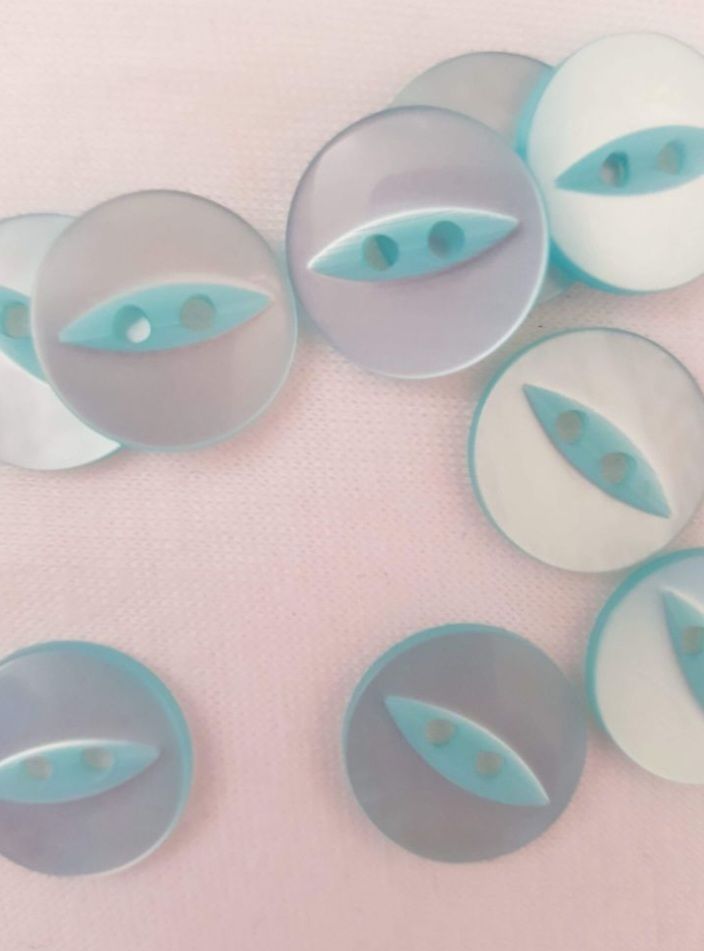 Turquoise Fisheye Button 16mm (Pack of 10)