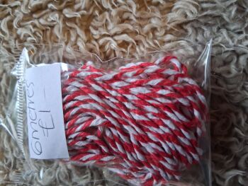 Twine - Red/White - 6 metres