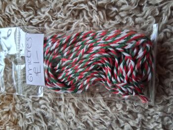 Twine - Red/White/Green - 6 metres