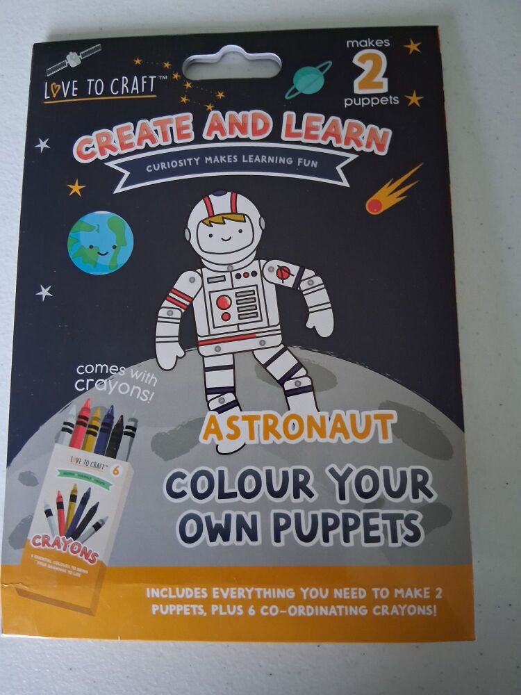 Kids Craft Set - Colour your own puppet - Astronaut