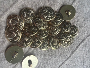 Gold Patterned Shank Buttons  18mm (each)