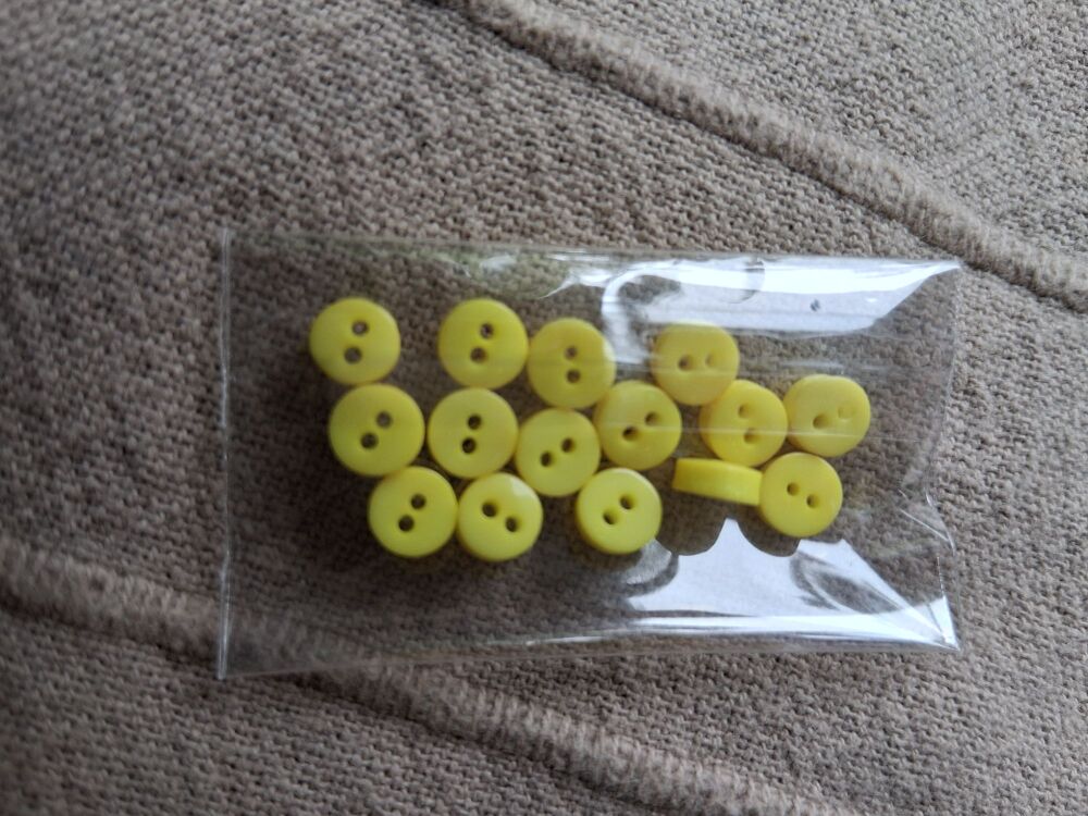 Yellow Buttons 6mm (Pack of 15)