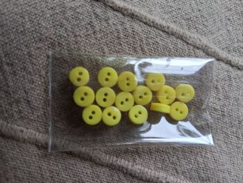 Yellow Buttons 6mm (Pack of 15)