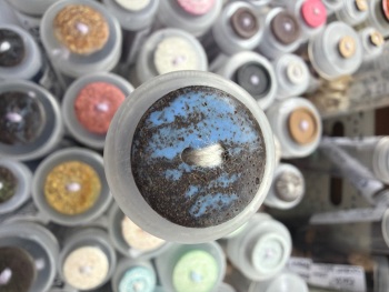 Recycled Coffee Grounds Buttons - Black/Blue 20mm (each)