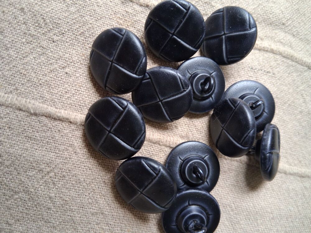 Navy Leather Look Buttons 22mm (each)
