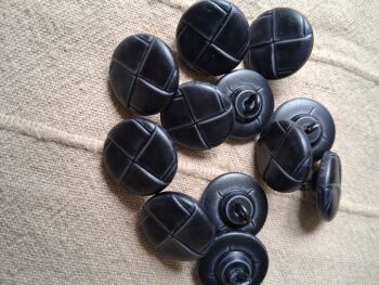 Navy Leather Look Buttons 22mm (each)