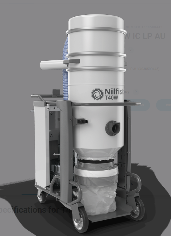 Nilfisk T40W IC PL AU 3 phase 4.0 kw Industrial Vacuum â€“ Ex Demonstrator as