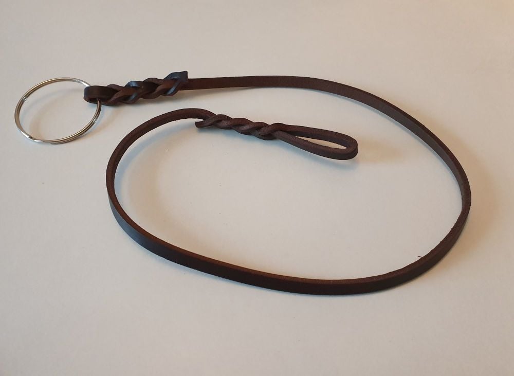 100cm (3ft3) Plaited Leather High Secure Key Strap/Lanyard