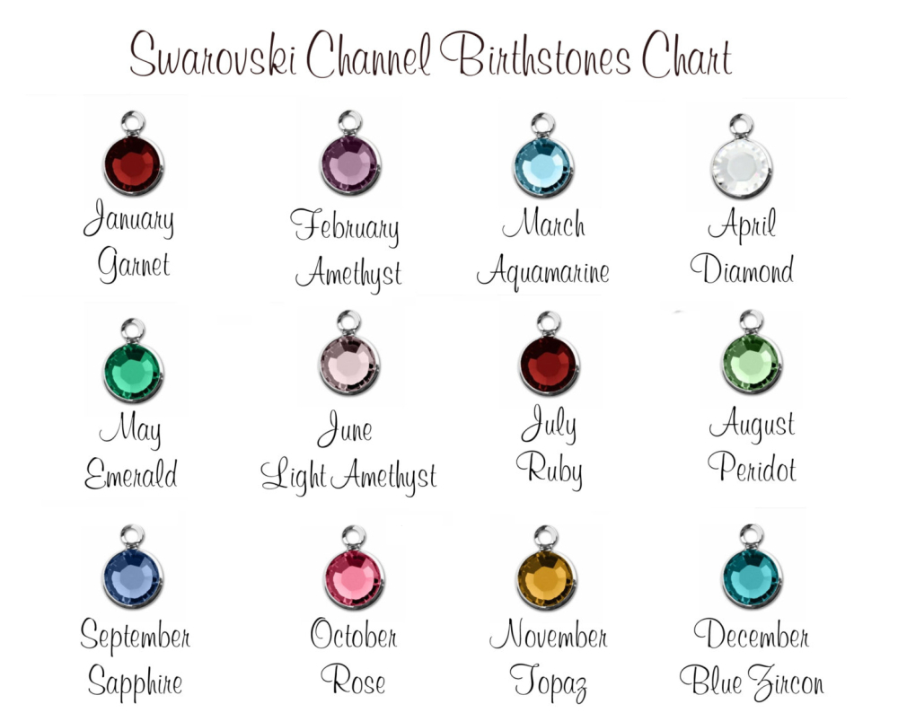 Personalised Necklace, Heart Disc, Hand Stamped with Name & Birthstone