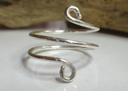 Sterling Silver Thumb Ring, 3 Layer Twist, Adjustable, Unique Jewellery Handmade to Order