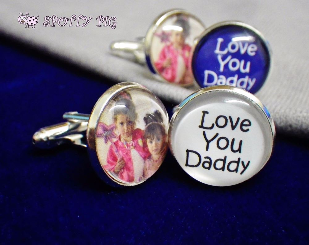 <!-- D20 -->Love You  Daddy Cufflinks