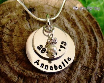 Personalised Name, Date & Swarovski Pearl Necklace