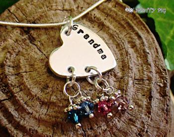  Personalised Name Birthstone Heart Necklace