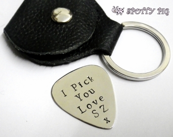 I Pick You, Personalised Guitar Pick & Pouch Gift