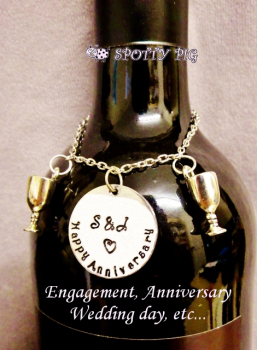 Personalised Wedding or Couples Bottle Charm Necklace