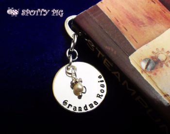 Personalised Silver Plated Bookmark & Name with Swarovski Pearl