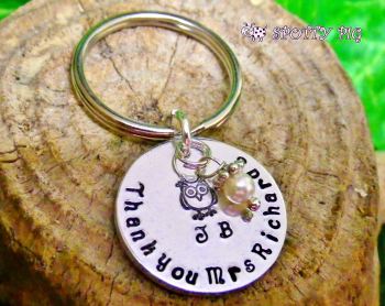 Personalised Teacher's Thank You Keyring Gift