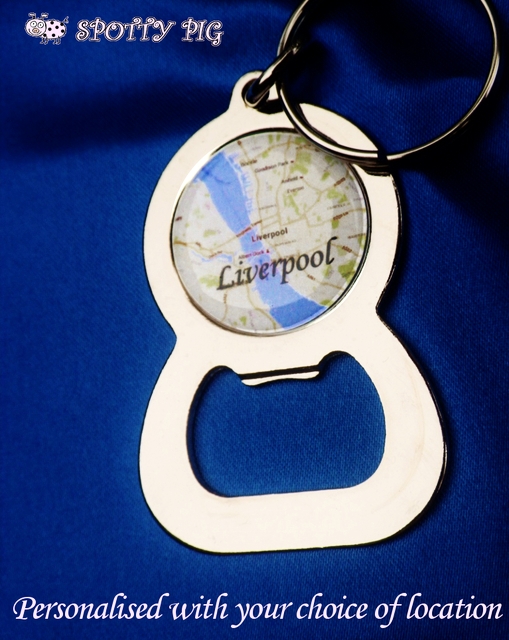 <!-- C82 -->Personalised Map Your Special Place on a Bottle Opener Keyring,