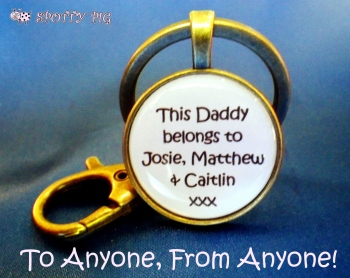 Personalised Keyring - This daddy Grandad (ANYONE!) belongs to..Gift Dad Mum Nan