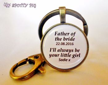 Personalised Keyring from the Bride to the Father of the Bride Wedding Gift