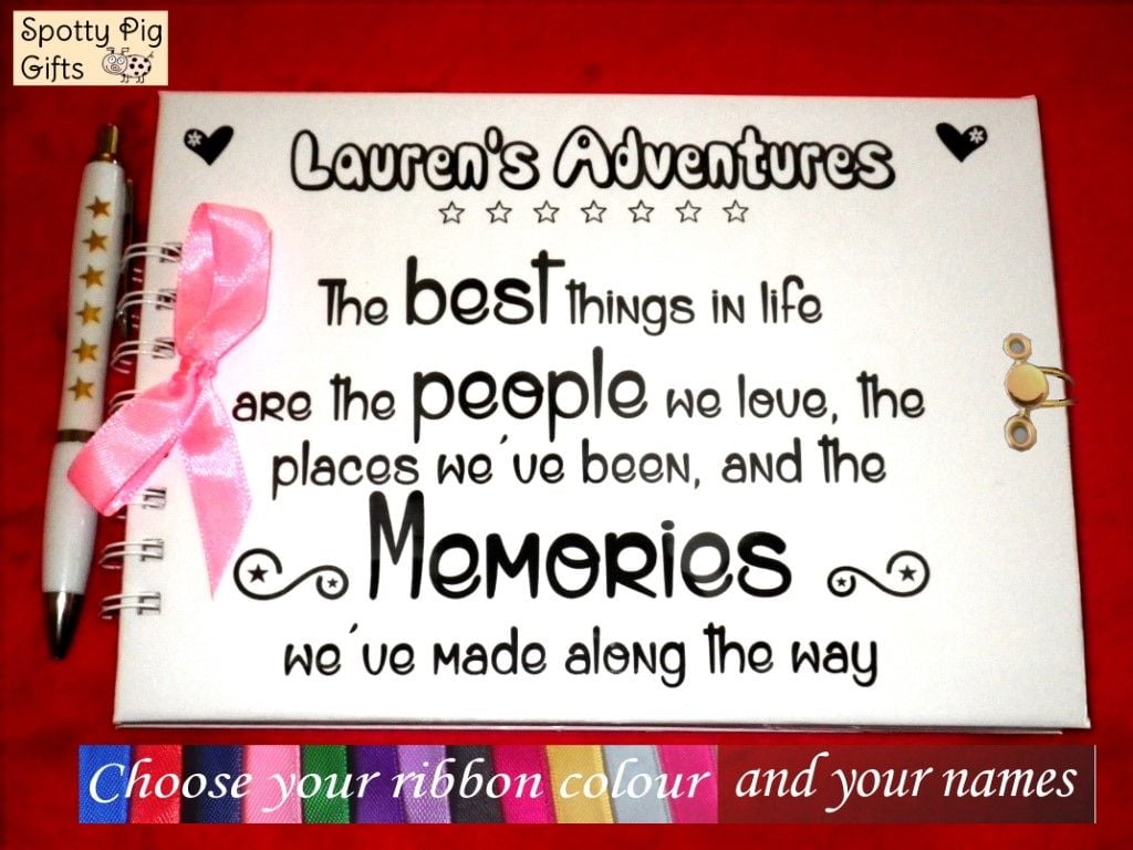 Personalised Name 'The Best Things' Memory Book, Scrapbook or Photos for your Keepsakes, A5