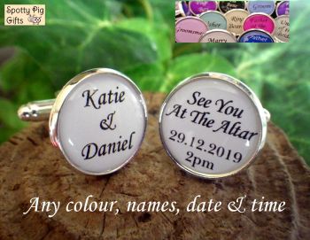Personalised Cufflinks for the Groom from the Bride