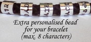 Extra cuff bead for braided bracelet, personalised, add on - BEAD ONLY