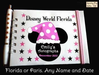 Personalised Xmas Minnie Mouse Autograph Book