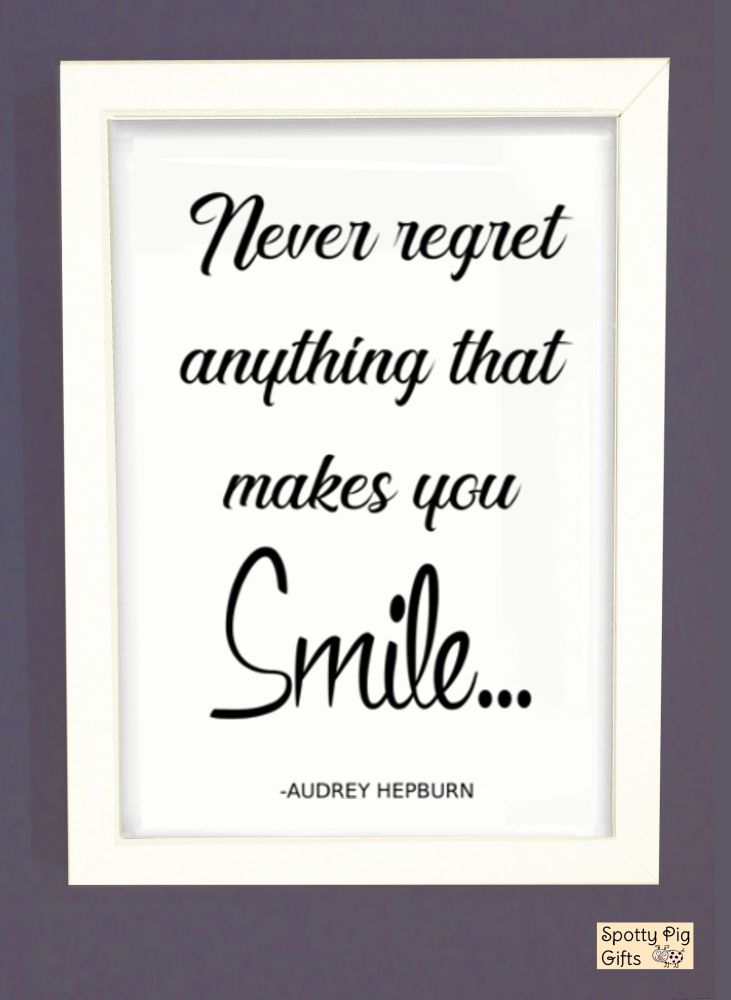 Print Wall Art Quote Audrey Hepburn Picture Poster Hollywood Icon Framed or Unframed A3, A4, A5