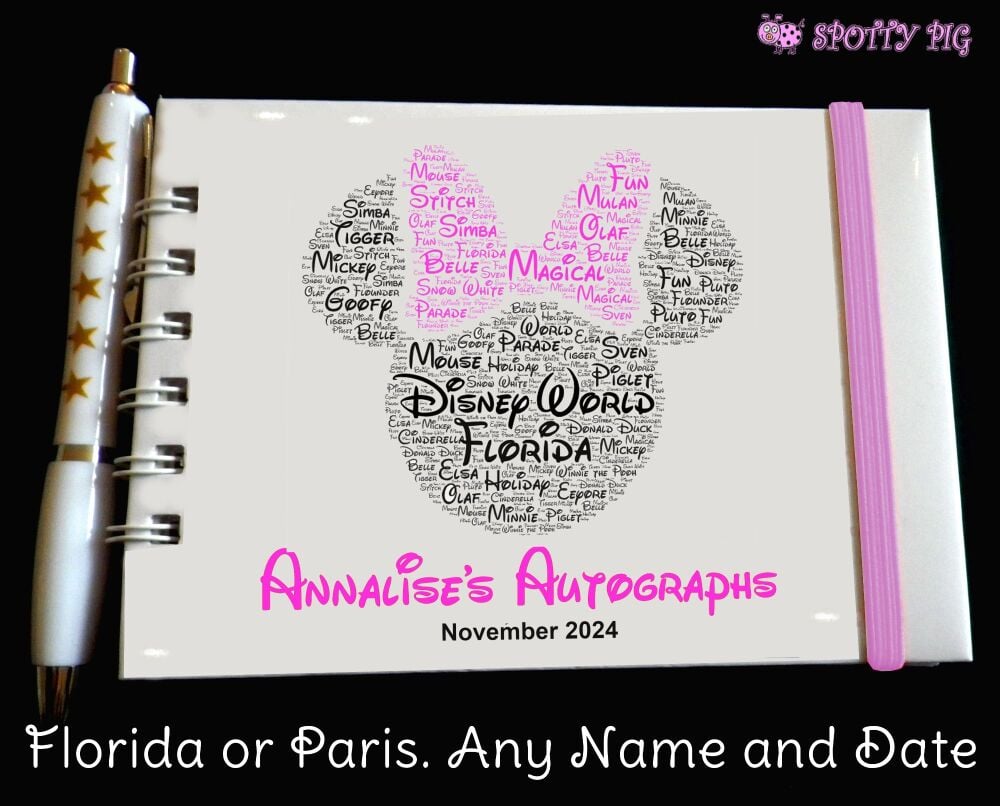 <!-- A43 -->Personalised Pink Minnie Mouse Autograph Book