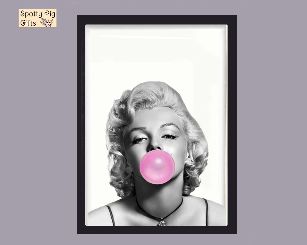 Print Wall Art Marilyn Monroe Picture Poster Bubblegum Framed or Unframed A3, A4, A5