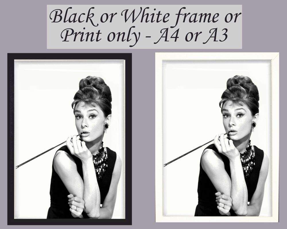 <!-- B96 -->Print Wall Art Audrey Hepburn Picture Poster Hollywood Icon Fra