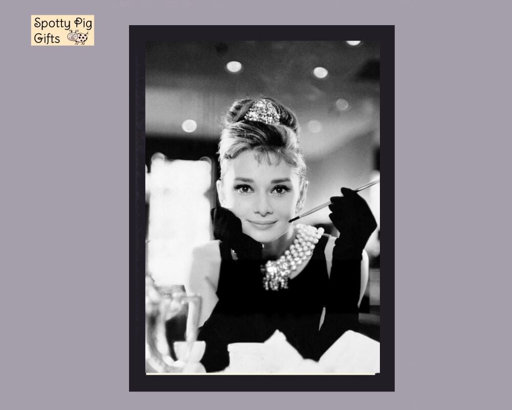 Prints Wall Art Set of 2 Audrey Hepburn Breakfast at Tiffany's & Sassy Framed or Unframed Picture Poster A3, A4, A5