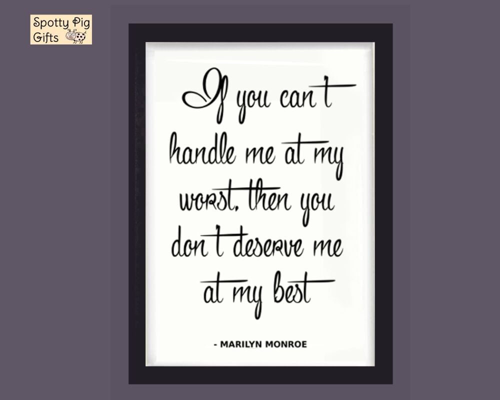 Print Wall Art Quote Marilyn Monroe Picture Poster Hollywood Icon Framed or Unframed,  A3, A4, A5