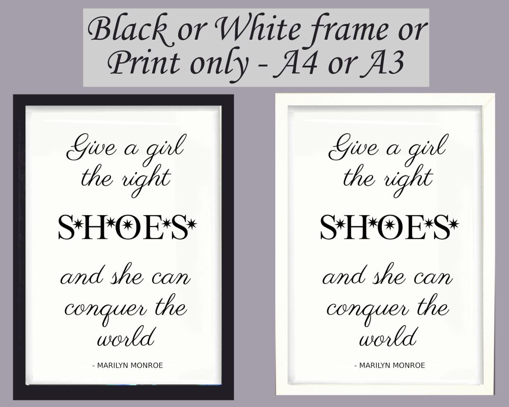 Print Wall Art Quote Marilyn Monroe Picture Poster Hollywood Icon Framed or Unframed A3, A4, A5