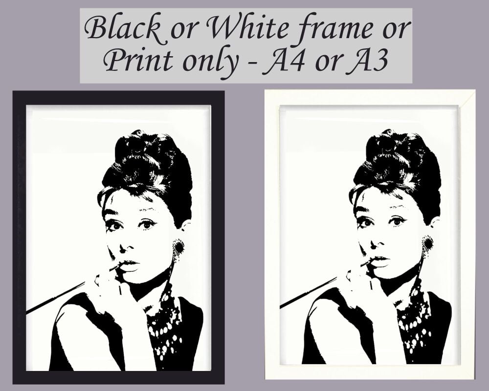 <!-- C05 -->Print Wall Art Audrey Hepburn Picture Poster Hollywood Icon Fra