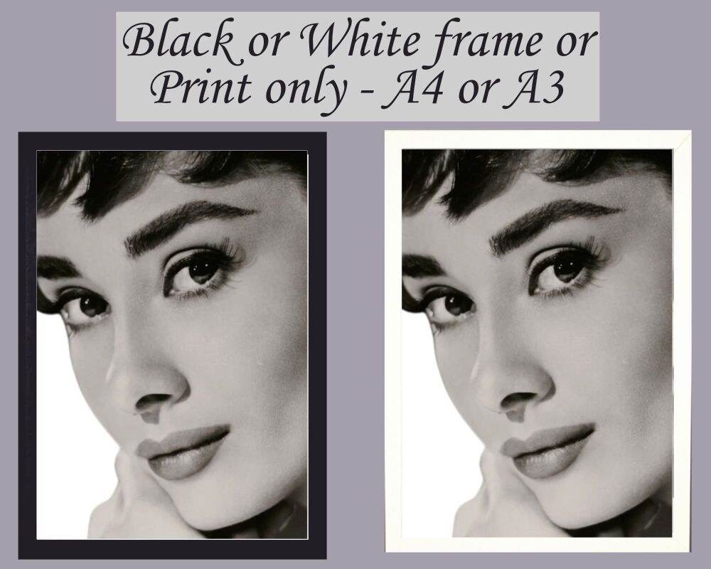 <!-- C00 -->Print Wall Art Audrey Hepburn Picture Poster Hollywood Icon Fra