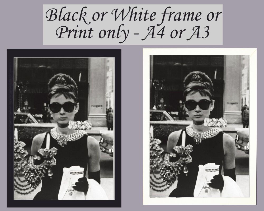 <!-- B66 -->Print Wall Art Audrey Hepburn Picture Poster Breakfast at Tiffa