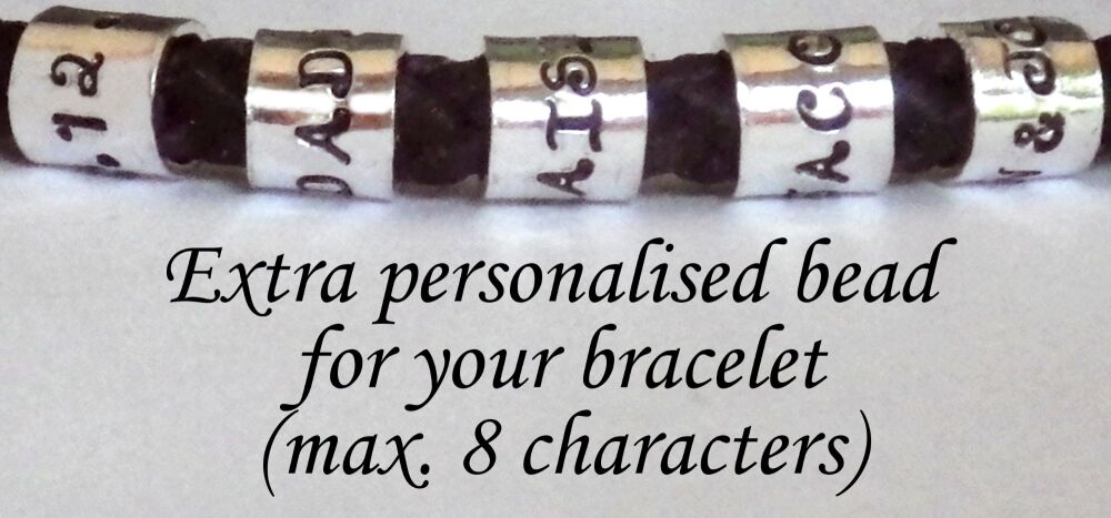 Extra cuff bead for spottypiggifts bracelet, personalised, add on - BEAD ONLY