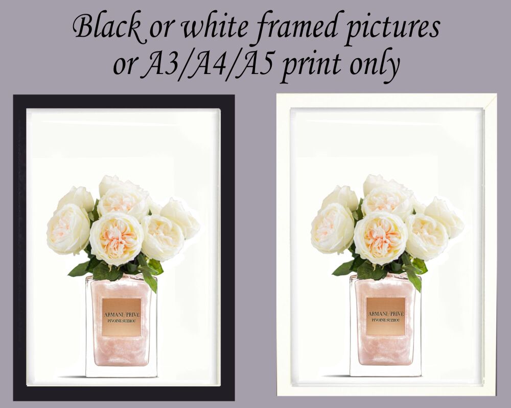 Fashion Print Wall Art Perfume Framed Floral Picture Poster Home Decor Lounge A3, A4, A5