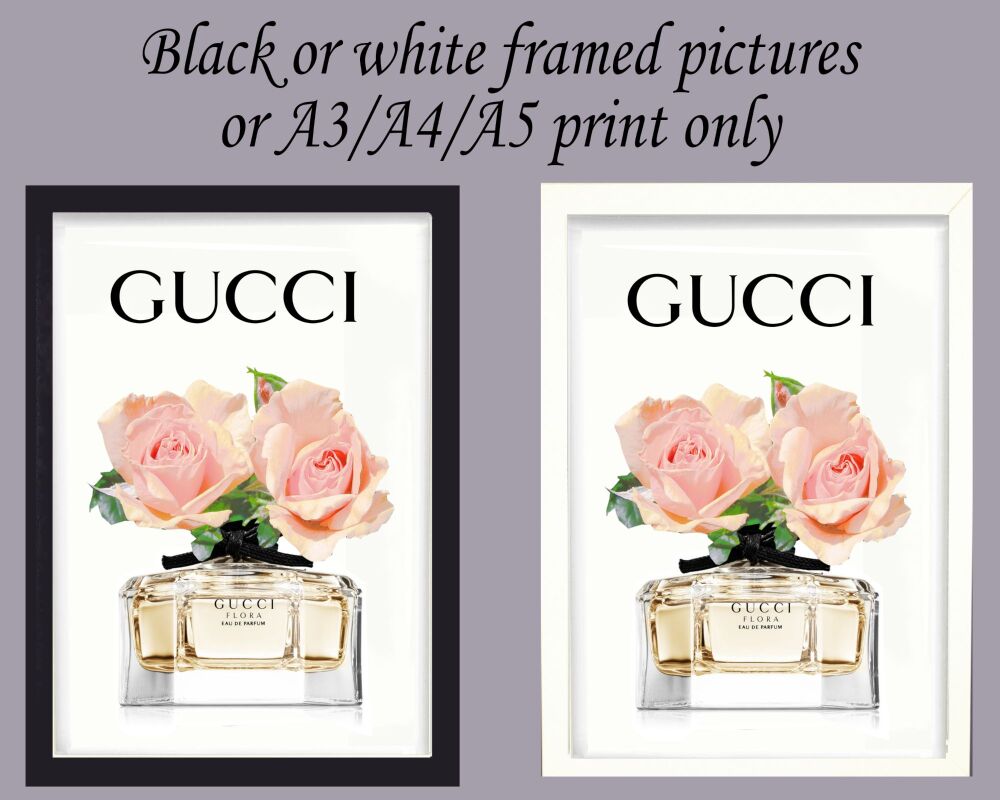 <!-- B47 -->Fashion Print Wall Art Perfume & Logo Framed Picture Poster Hom