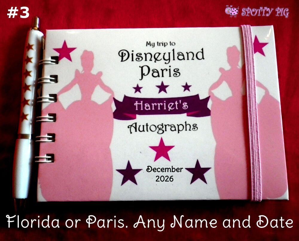 <!-- B57 -->Personalised Disney Princess Autograph Book for Disneyland Pari