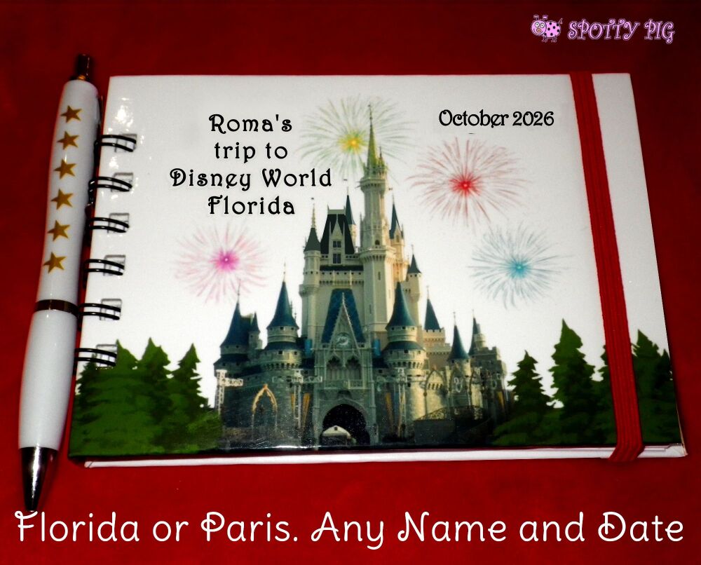 <!-- B53 -->Personalised Disney Castle Autograph Book for Disneyland Paris 