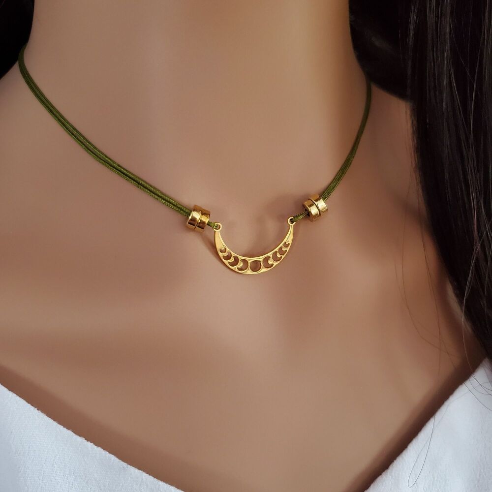 Moon Phase Crescent Necklace