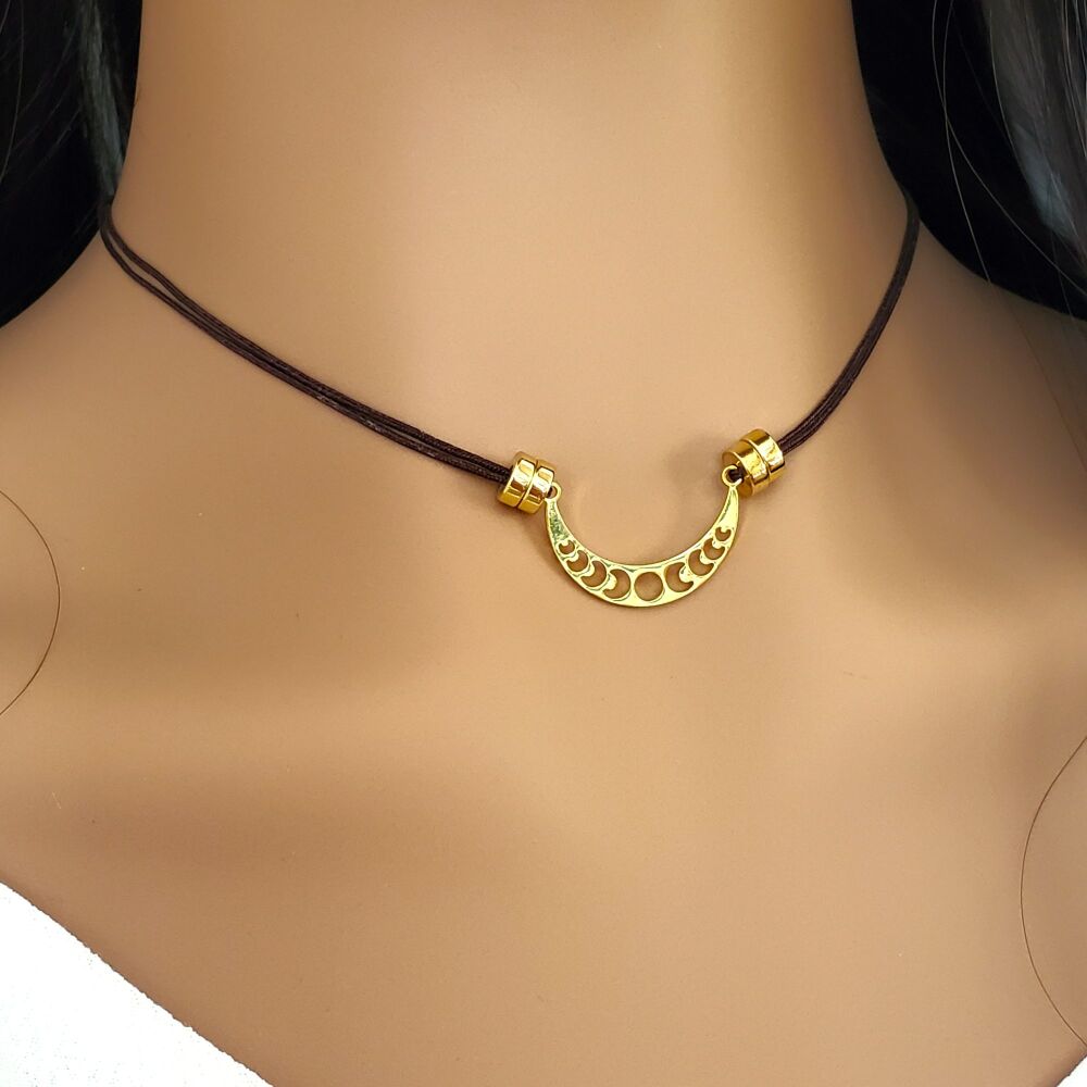 Moon Phase Crescent Necklace