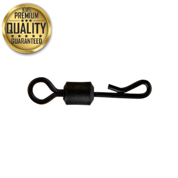 10 x Carpysteves Quick Change Matt Black Teflon Coated Swivels Size 8