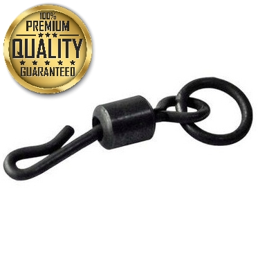 10 x Carpysteves Quick Change Matt Black Teflon Coated Ring Swivels Size 11
